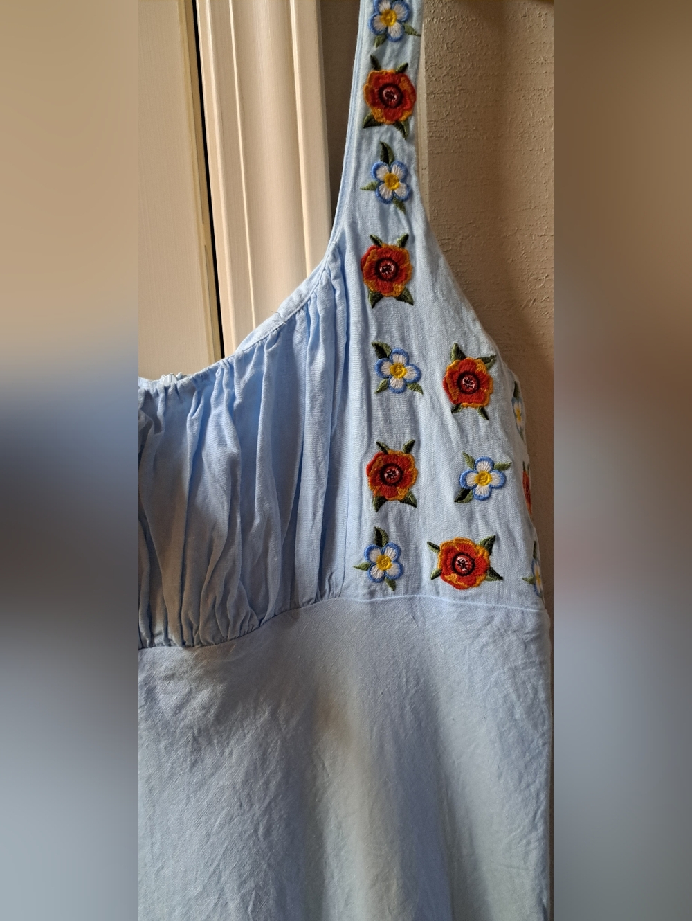 ❤️Fanm Mon Lulu Dress Tuckernuck Linen Lined Embroidered Maxi Sz XL - Picture 5 of 14